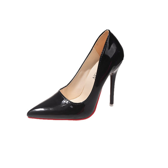 Damen Klassische High Heels mit spitz zulaufendem Design und hochglänzender Oberfläche EB