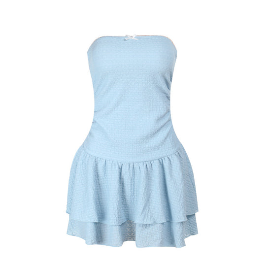 Damen kurzes Sommerkleid mit Rüschendetails EB