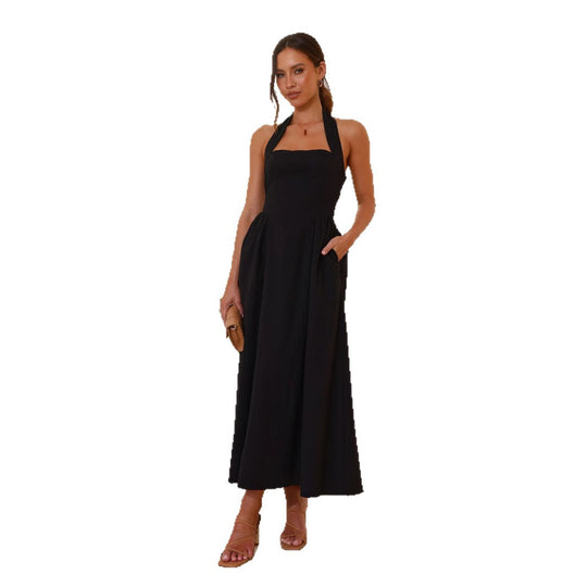 Damen Maxikleid mit modernen Trägern und fließendem Schnitt EB