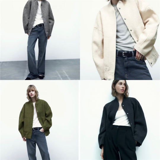 Damen elegante Oversized-Jacke EB