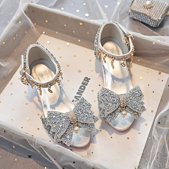 Mädchen Elegante und funkelnde Sandalen mit großen Schleifen EB