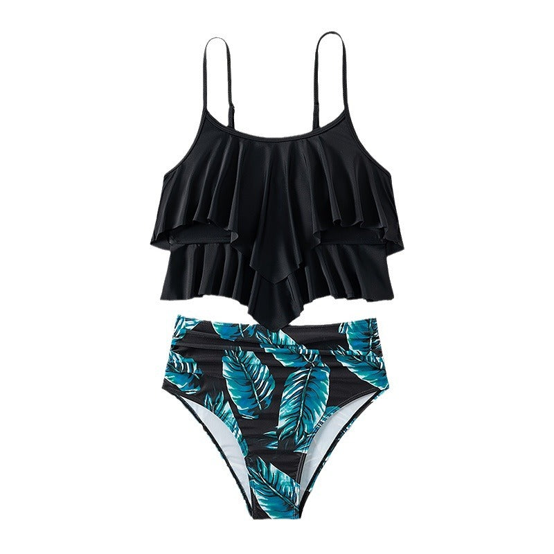 Damen Crop-Top und hohe Taillenhose Set EB