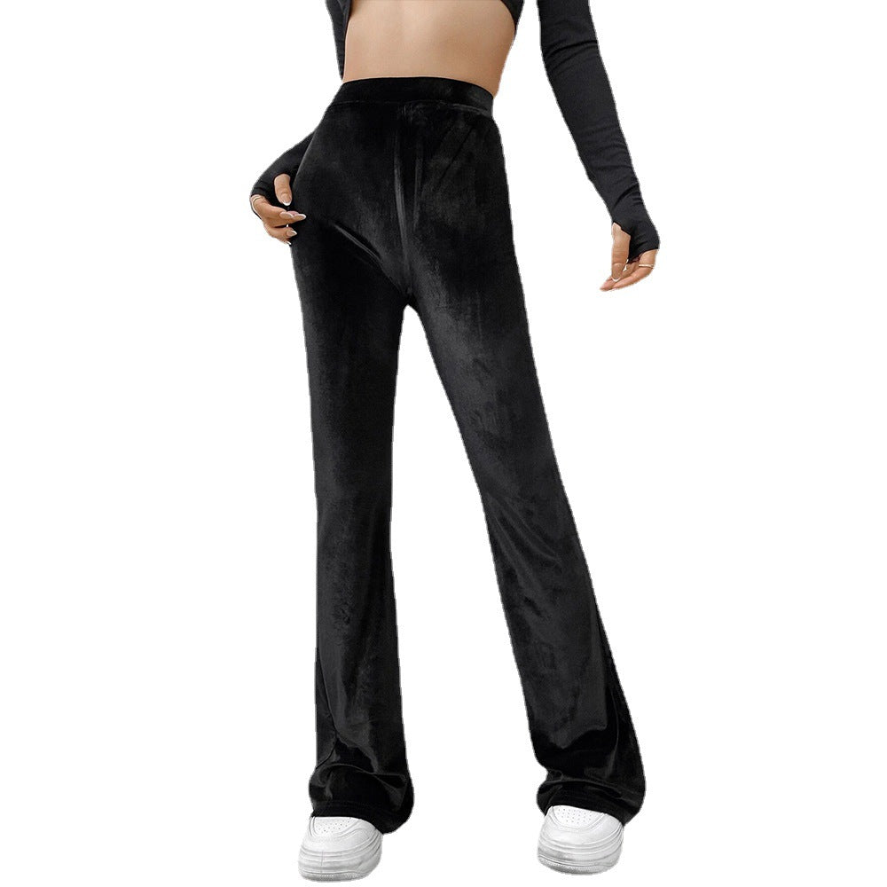 Damen samtige Highwaist‑Schlaghose mit weitem Bein und sculptender Passform Eichborn Berlin