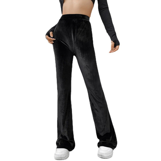 Damen samtige Highwaist‑Schlaghose mit weitem Bein und sculptender Passform Eichborn Berlin