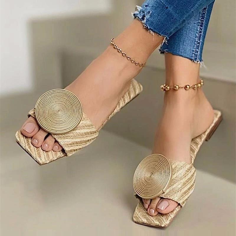 Damen modische Slides mit elegantem Spiralmuster EB