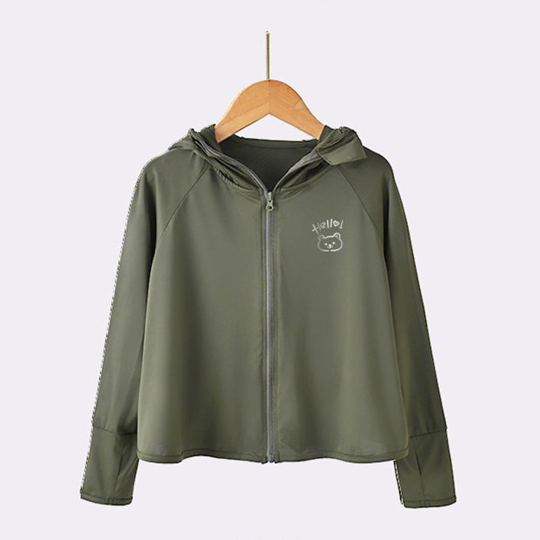 Mädchen leichte Sonnenjacke mit Kapuze EB