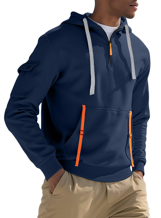 Herren Sportlicher Kapuzenpullover mit stylischen Reißverschlusstaschen EB