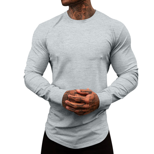 Herren Langarmshirt aus weichem, elastischem Baumwollmix mit Rundhalsausschnitt EB