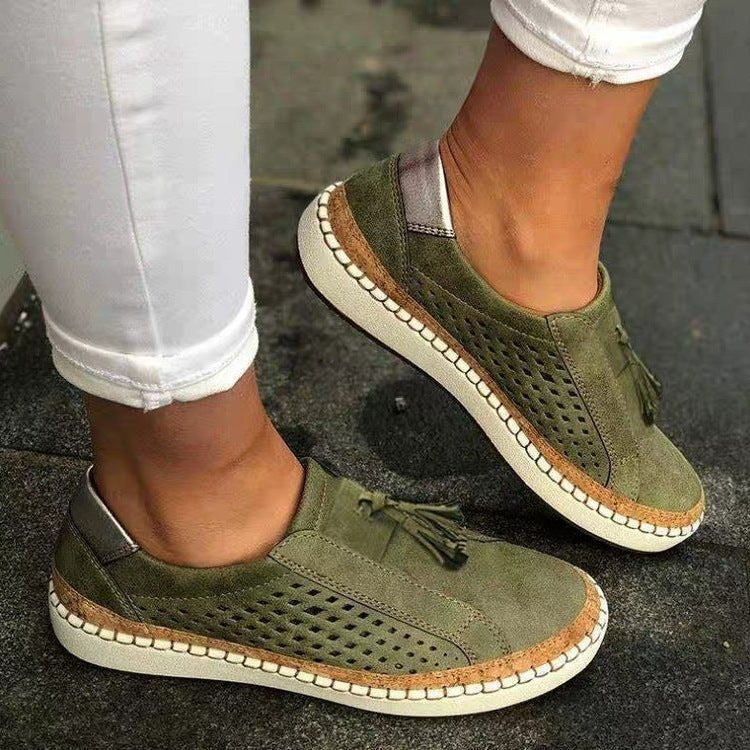 Damen Modische Slip-On Sneaker mit luftiger Lochstruktur EB