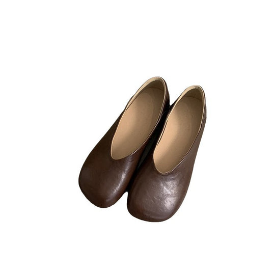Damen Ballerina-Pantoletten mit weichem Leder und bequemem Fußbett EB