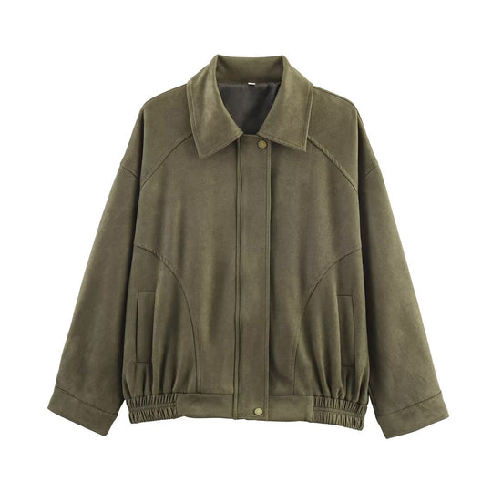 Damen Oversized Jacke aus hochwertigem Kunstleder EB