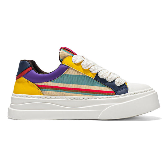 Damen Modische Plateau Sneakers mit einzigartigem Farbmuster EB