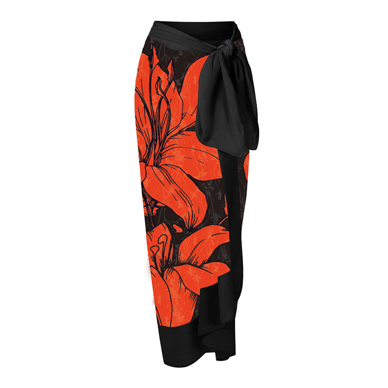 Damen Badeanzug mit asymmetrischem Schnitt und floralen Akzenten EB