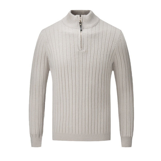 Herren Pullover mit modernem Stehkragen und ergänzendem Reißverschluss EB