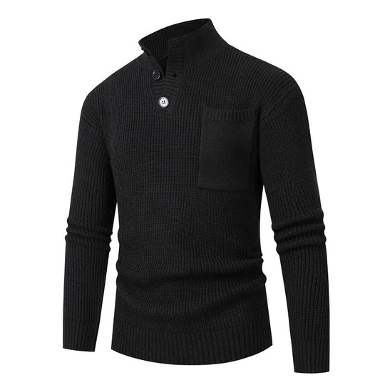 Herren Hochwertiger Pullover mit Modalmuster und Brusttasche EB
