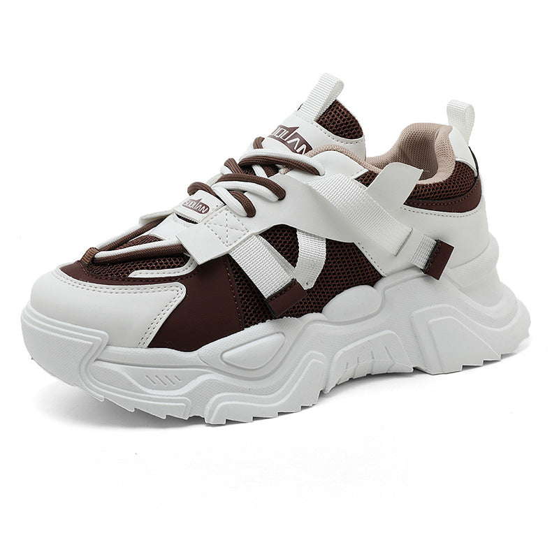 Damen modische Chunky Sneakers mit atmungsaktivem Obermaterial und dämpfendem Profil EB