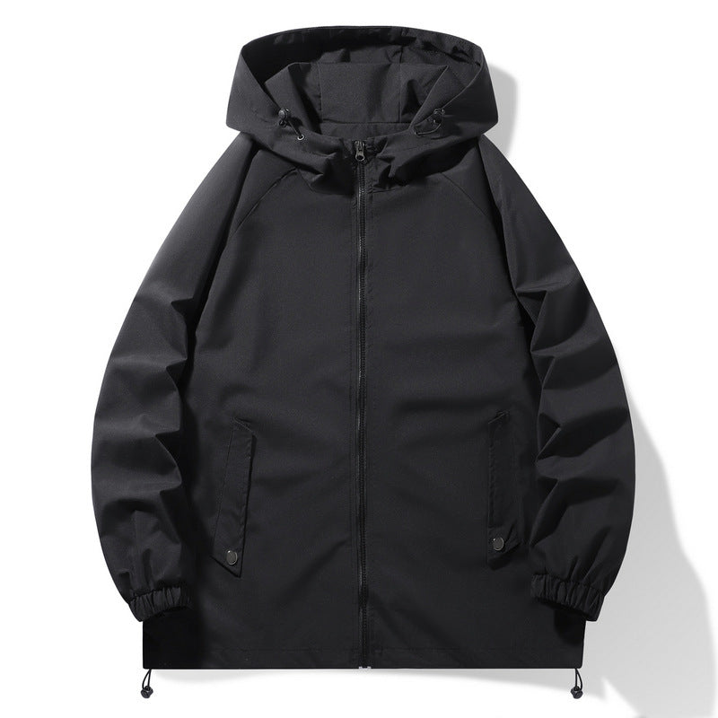 Herren Funktionsjacke mit verstellbarem Kapuzenkragen und elastischen Ärmelbündchen EB