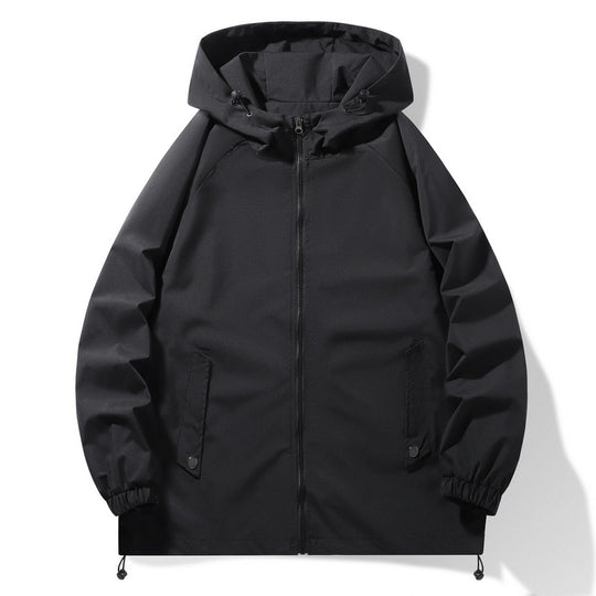 Herren Funktionsjacke mit verstellbarem Kapuzenkragen und elastischen Ärmelbündchen EB
