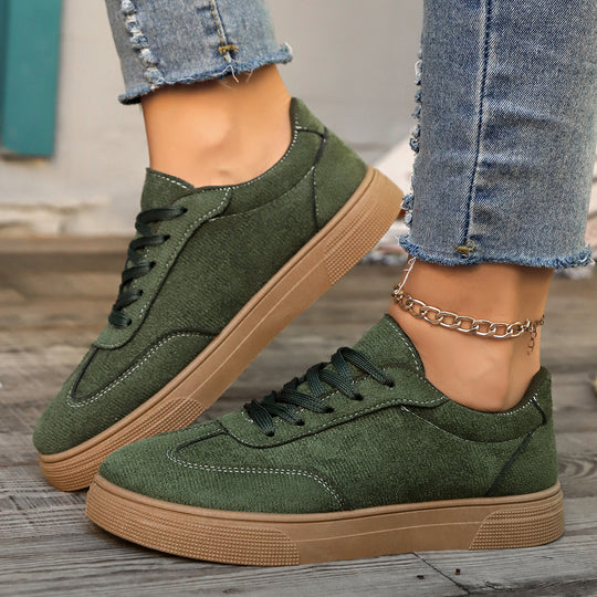 Damen modische Freizeitsneaker aus hochwertigem Textil EB