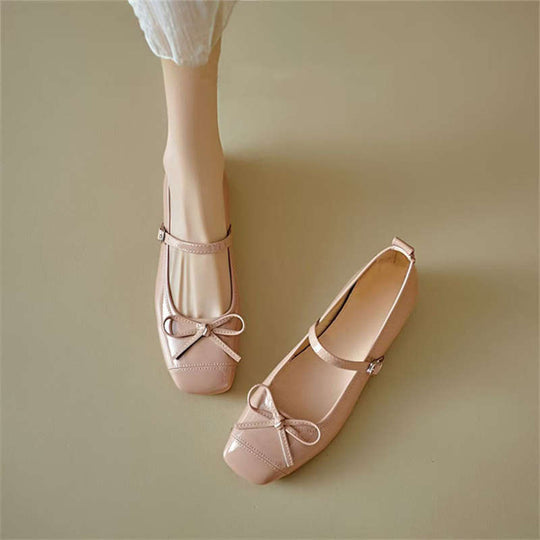 Damen Ballerinas mit dekorativem Riemchen und moderner Schleifenapplikation EB
