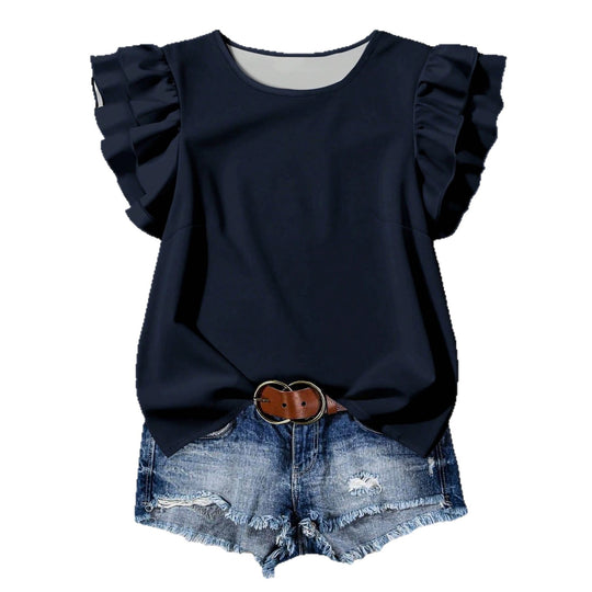 Damen Elegante Bluse mit Rüschendetails EB