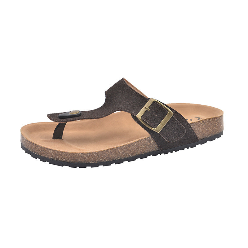 Damen Komfortable Zehentrenner-Sandalen mit verstellbarem Riemen und ergonomischer Sohle EB