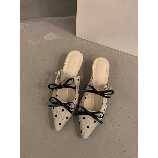Damen Slingback Ballerinas mit Punkte-Design und schicker Schleifenverzierung EB