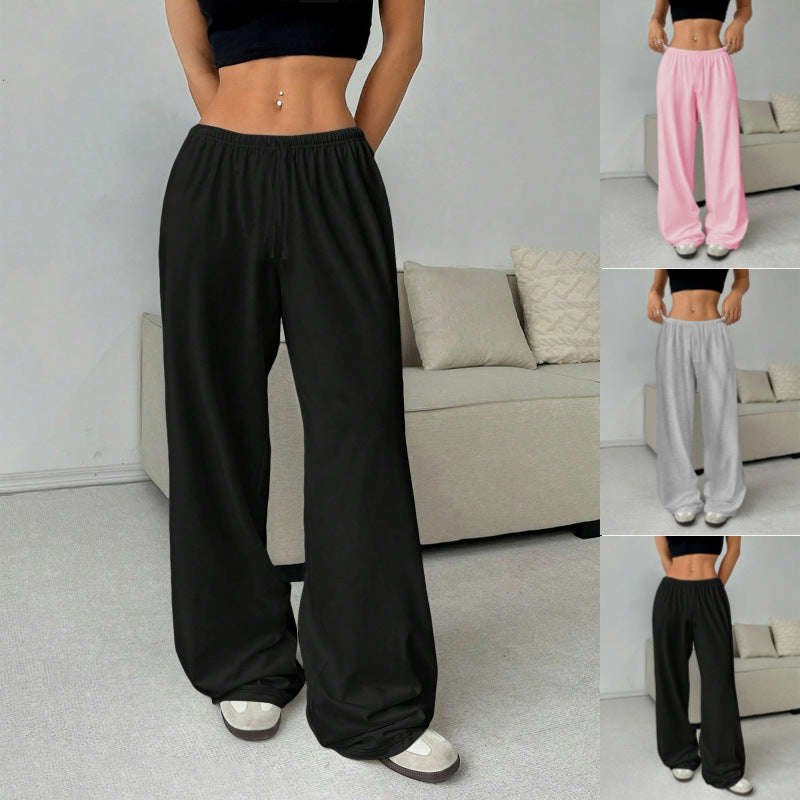 Damen Weit geschnittene Stoffhose mit elastischem Bund und komfortablem Schnitt EB