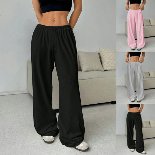 Damen Weit geschnittene Stoffhose mit elastischem Bund und komfortablem Schnitt EB