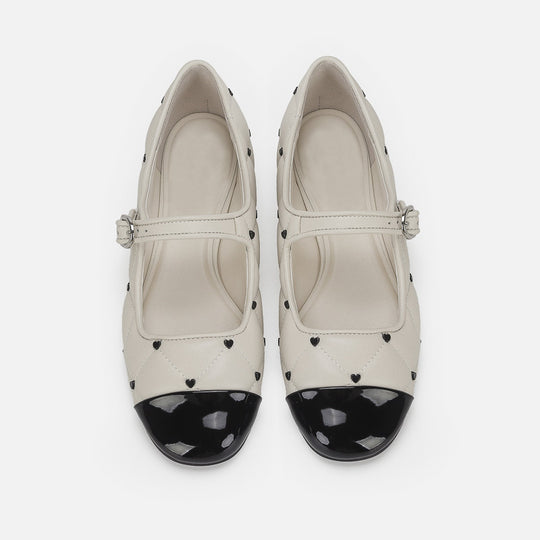 Damen Ballerinas mit dekorativem Herzdesign und patentierter Schuhspitze EB
