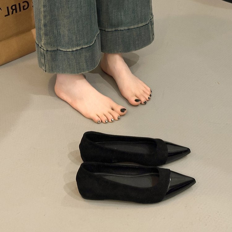 Damen elegante Ballerinas mit spitzem Design und hochwertiger Oberflächenstruktur EB