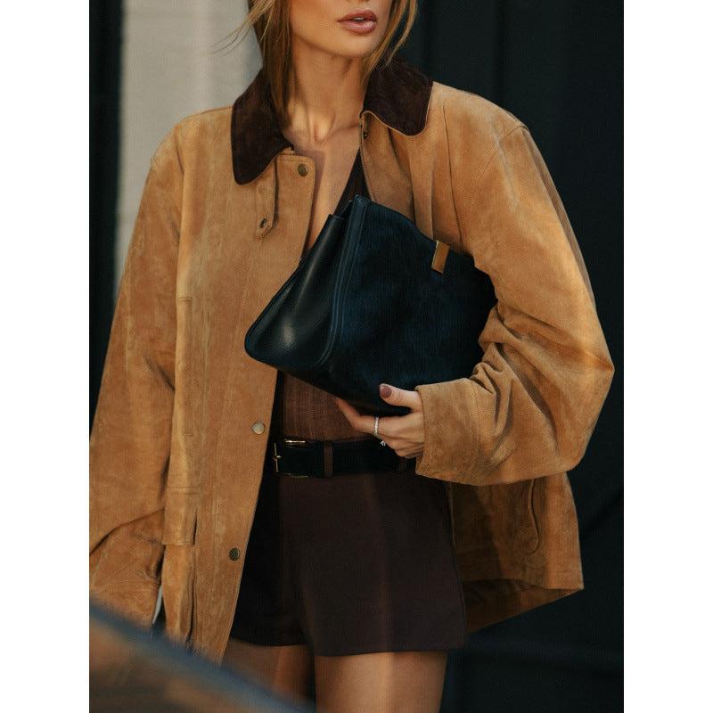 Damen Lässige Wildlederjacke EB