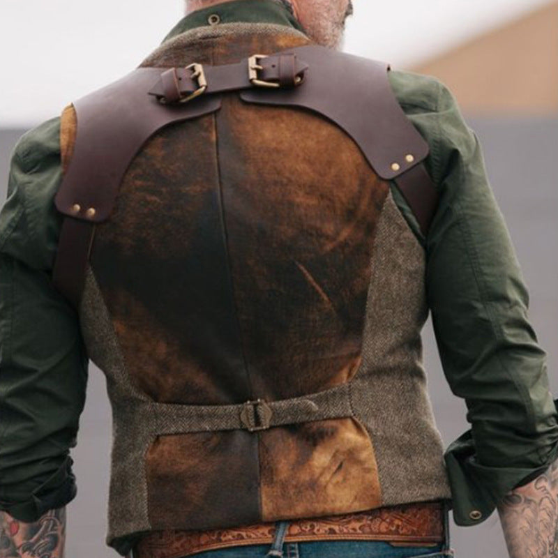 Herren stylische Weste mit akzenten und praktischen Taschen EB