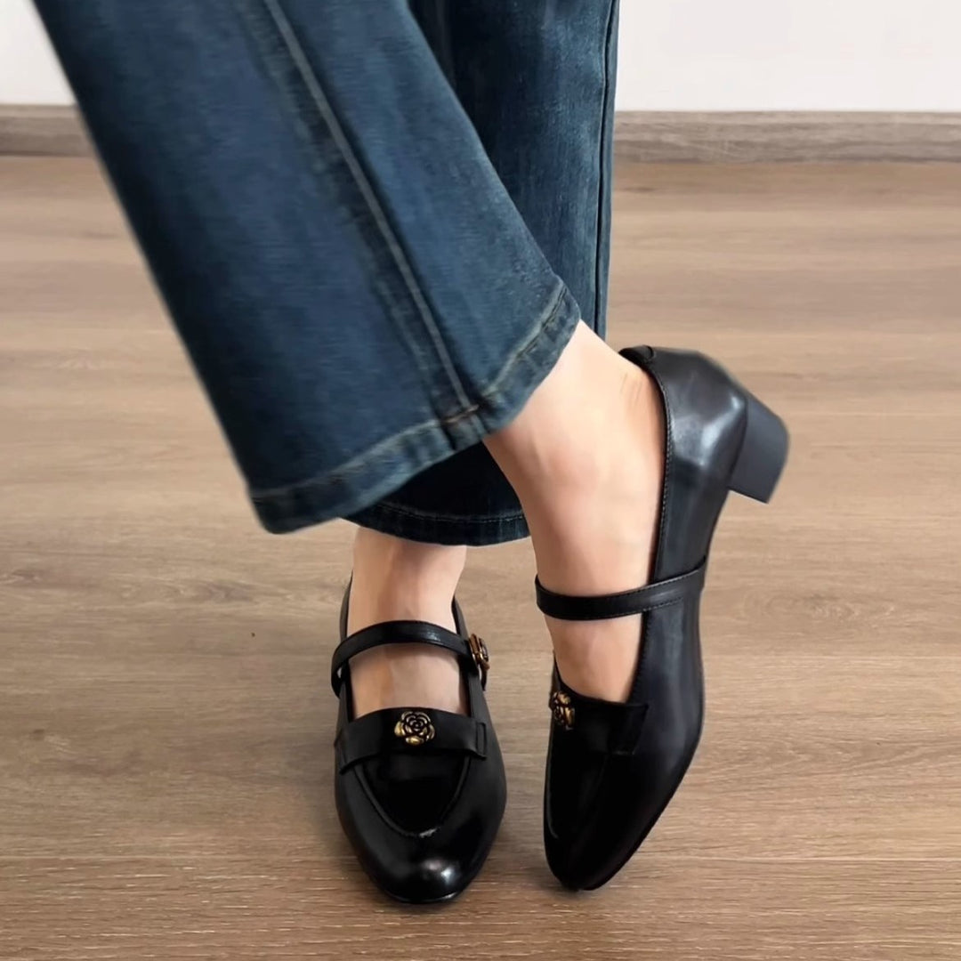 Damen elegante Mary Jane Schuhe mit modischer Schnalle EB