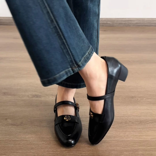 Damen elegante Mary Jane Schuhe mit modischer Schnalle EB