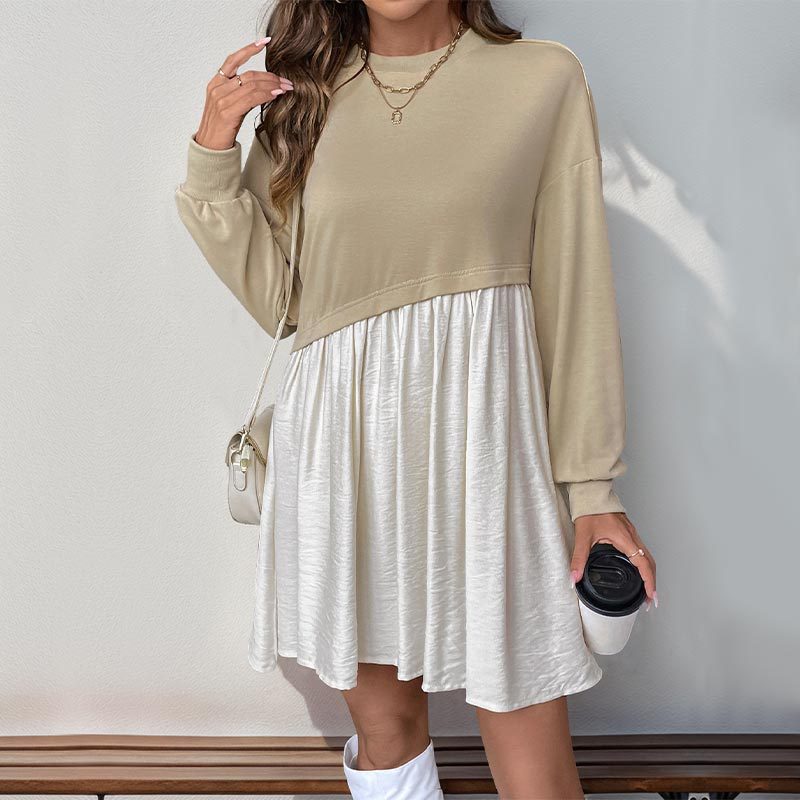 Damen Freizeitkleid mit lässigem Oberteil und fließendem Rock EB