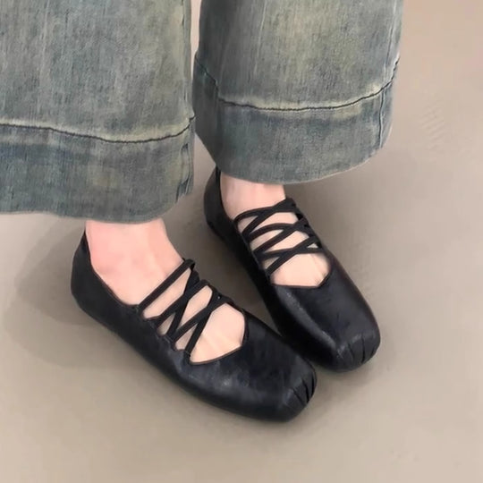 Damen Ballerinas mit innovativem Kreuzband-Design EB