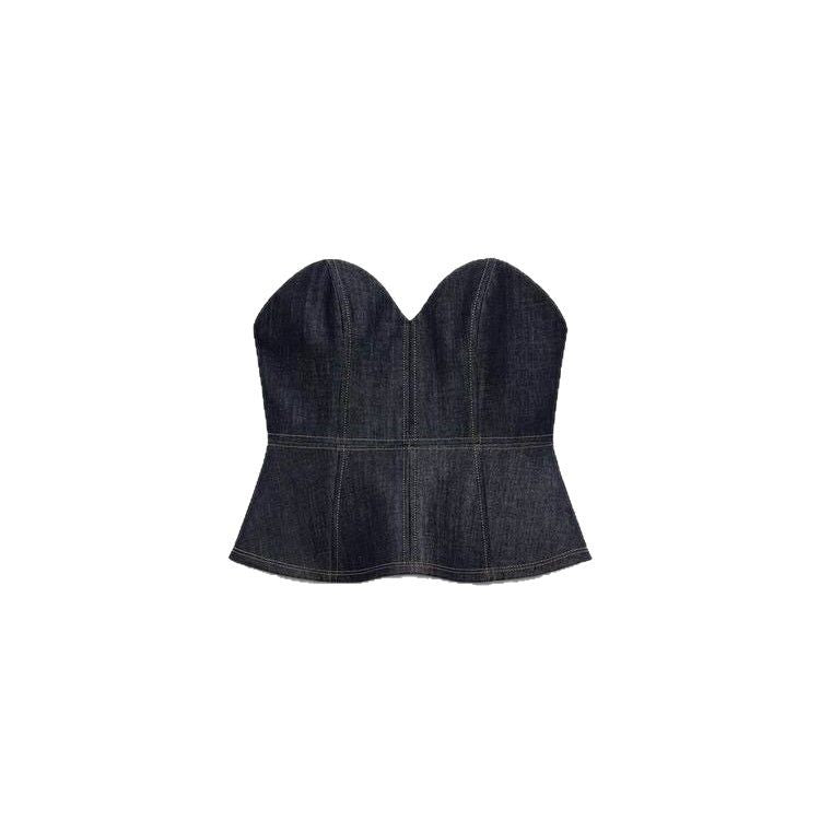 Damen Weite Denim-Hose mit hohem Bund und modischem Schnitt EB