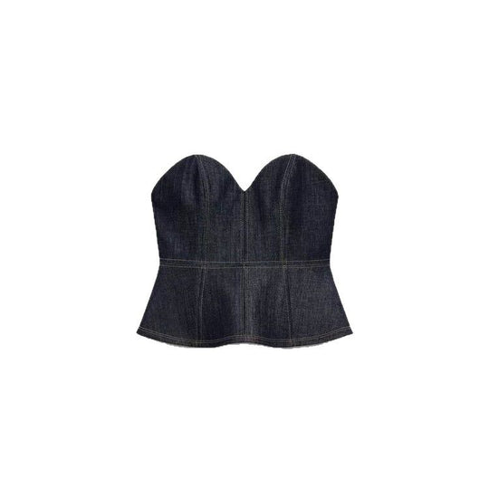 Damen Weite Denim-Hose mit hohem Bund und modischem Schnitt EB