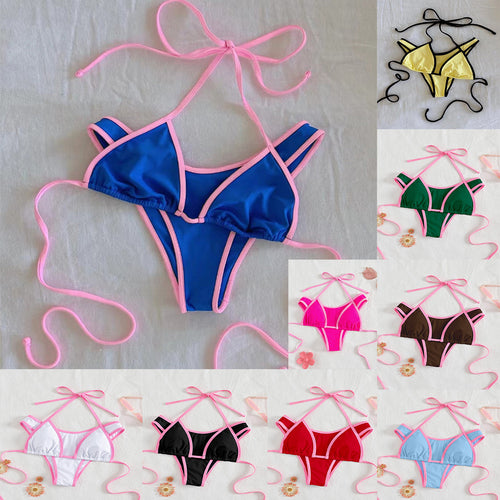 Damen Triangel-Bikini mit aufregendem Streifen-Design EB