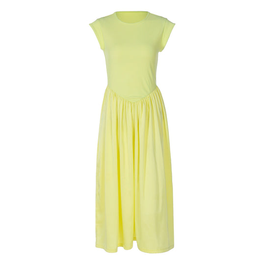 Damen Langes figurumspielendes Sommerkleid mit Längsnaht und elegantem Bund EB