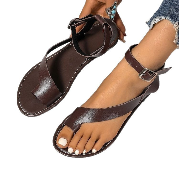 Damen Offene Riemchen-Sandalen mit elegantem Schnallenverschluss EB