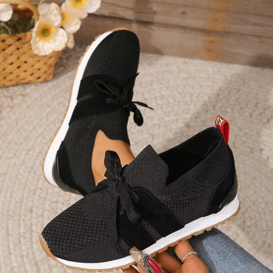Damen nan leichte Strick-Sneaker mit ergonomischem Memory-Fußbett und rutschfester Profilsohle EB