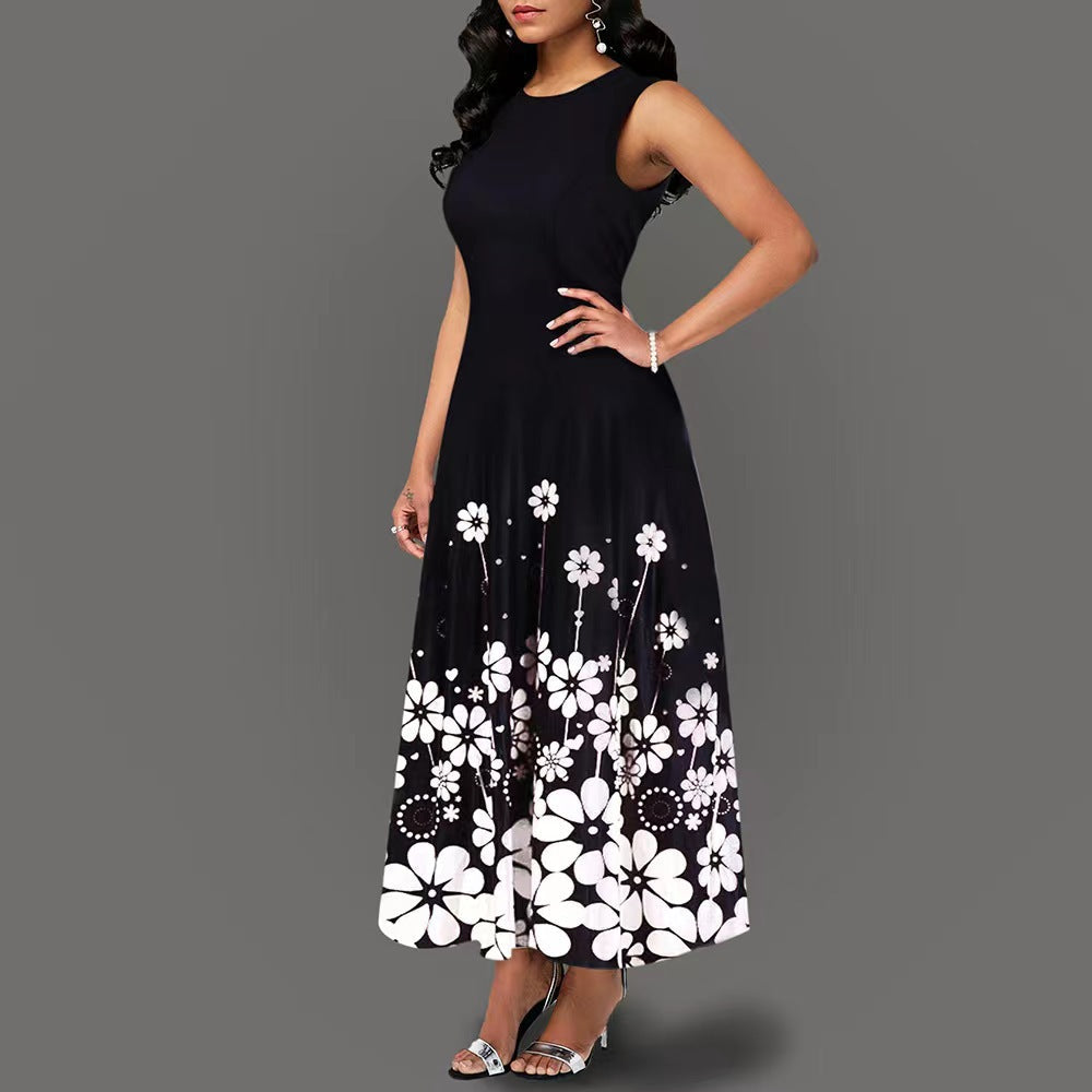 Damen Maxikleid mit Floralem Print und Praktischen Taschen EB