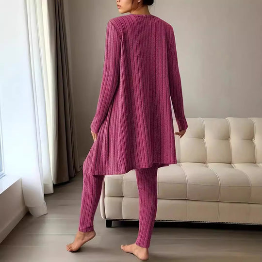 Damen komfortables Strick-Loungewear Set EB