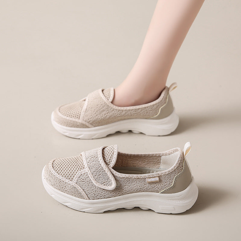 Damen Komfortable Slip-On Sneakers mit verstellbarem Klettverschluss EB