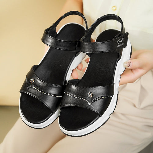 Damen Komfortable Sandalen mit verstellbaren Riemen und analytischem Fußbett EB