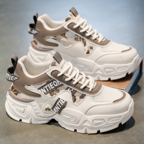 Damen Sportliche Chunky Sneakers mit einzigartigem Blumenmuster EB