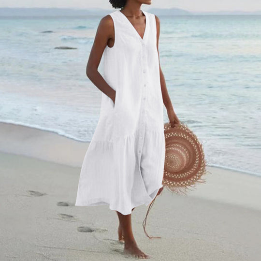 Damen Sommerliches Leinenkleid EB