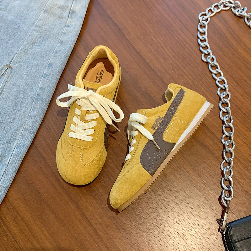 Damen Sportliche Sneaker mit hochwertigem Wildleder-Obermaterial und rutschfester Sohle EB